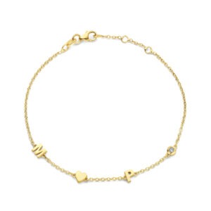 Deze armband van Minioro is gemaakt van 14 karaats goud. De sieraden kunnen worden afgewerkt met prachtige bedels. Bijvoorbeeld een initiaal, icoon of vingerafdruk. Zo heb je echt een uniek en persoonlijk sieraad.
