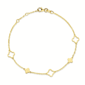 Deze armband van Minioro is gemaakt van 14 karaats goud. De sieraden kunnen worden afgewerkt met prachtige diamanten maar ook met moedermelk of as. Zo heb je echt een uniek en persoonlijk sieraad.
