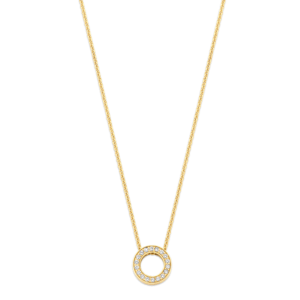 Deze ketting van Minioro is van 14 karaat goud. De ketting is afgewerkt met prachtige diamanten.