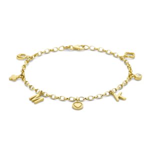 Deze armband van Minioro is gemaakt van 14 karaats goud. De sieraden kunnen worden afgewerkt met prachtige bedels. Bijvoorbeeld een initiaal, icoon of vingerafdruk. Zo heb je echt een uniek en persoonlijk sieraad.