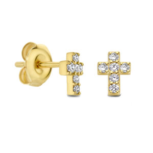 Deze oorstekers van Minioro zijn gemaakt van 14 karaats goud. Deze items zijn afgewerkt met prachtige diamanten.