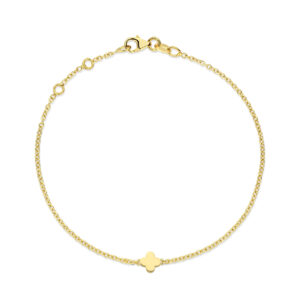 Deze ankerarmband van Minioro is van 14 karaat goud. Er zitten prachtige diamant in verwerkt.