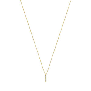 Deze ketting van Minioro is van 14 karaat goud. Er zitten prachtige diamant in verwerkt.