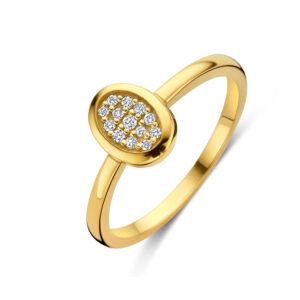 Deze ring van Minioro is van 14 karaat goud. De ring is afgewerkt met prachtige diamanten.