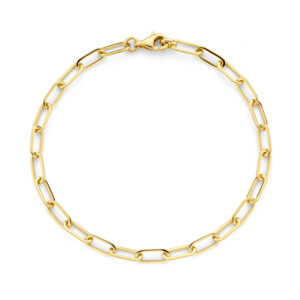 Deze schakelarmband van het merk Minioro is van 14 karaat goud. De armband is leuk op zich zelf maar kan ook gepersonaliseerd worden met unieke bedels.
