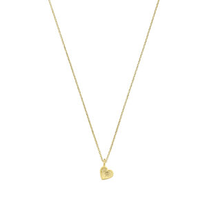 Deze ketting met hartbedel van het merk Minioro is gemaakt van 14 karaats goud en heeft een hanger waarin een vingerafdruk kan worden verwerkt. Zodat dit een elegant en persoonlijk aandenken vol betekenis is.