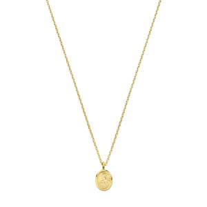 Deze ketting met bedel van het merk Minioro is gemaakt van 14 karaats goud en heeft een hanger waarin een vingerafdruk kan worden verwerkt. Zodat dit een elegant en persoonlijk aandenken vol betekenis is.