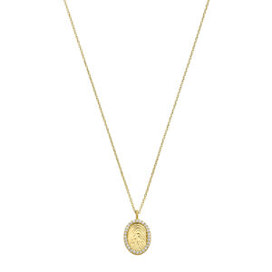 Deze ketting met bedel van het merk Minioro is gemaakt van 14 karaats goud en heeft een grotere hanger waarin een vingerafdruk kan worden verwerkt. Zodat dit een elegant en persoonlijk aandenken vol betekenis is. Deze is afgewerkt met prachtige diamanten.