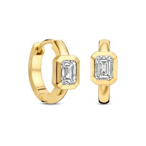 14 karaats gouden creolen met diamanten 0.50 ct