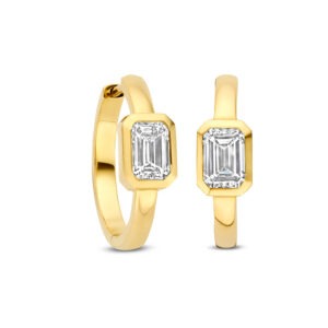14 karaats gouden creolen met diamanten 0.50 ct