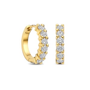 14 karaats gouden creolen met diamanten 0.60 ct