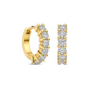 14 karaats gouden creolen met diamanten 0.32 ct
