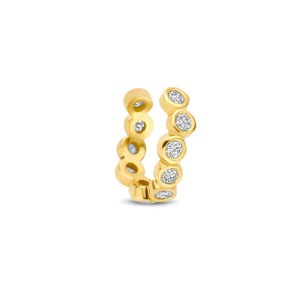 14 karaats gouden earcuff met ronde diamanten 0.18 ct