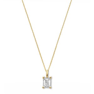 14 karaats goud ketting met emerald diamant 0.50 ct