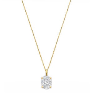 14 karaats goud ketting met ovale diamant 0.50 ct
