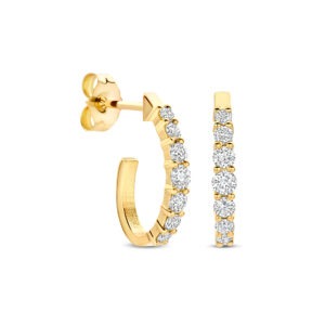 14 karaats gouden oorstekers met diamanten 0.26 ct