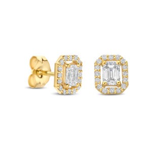 14 karaats gouden oorstekers met diamanten 0.65 ct