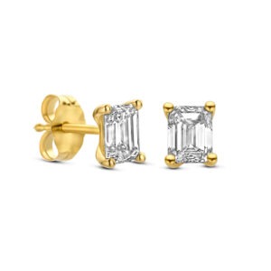 14 karaats gouden oorstekers met diamanten 1.00 ct