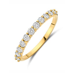 14 karaats gouden rijring met ronde diamanten 0.55 ct