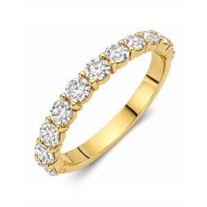 14 karaats gouden rijring met ronde diamanten 0.90 ct