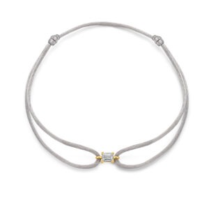 14 karaats gouden satijnen armband met diamant 0.25 ct