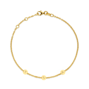 14 karaats goud armband met initialen of symbool